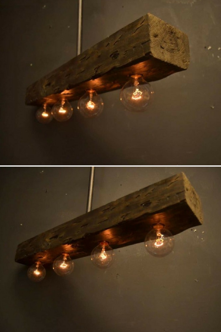 Reclaimed Wood Chandelier Light Fixture