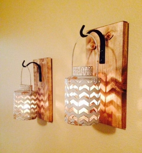 Rustic Wall Pallet Lantern