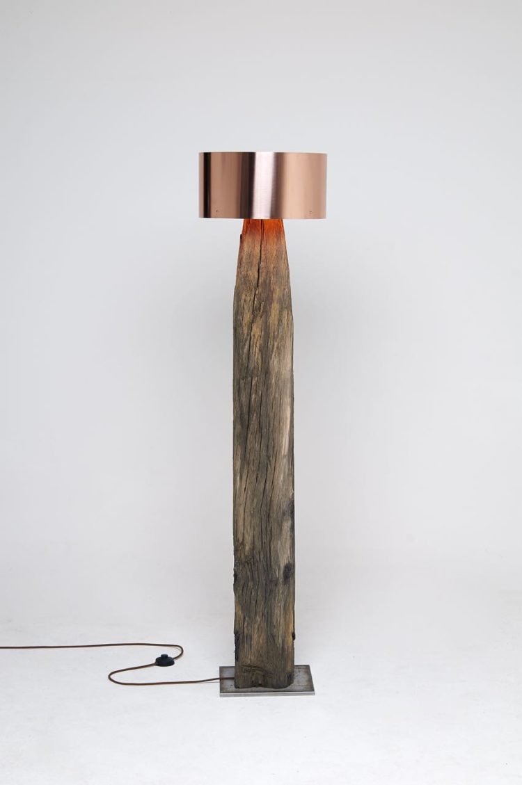 Copper Meets Bog Oak Table Lamp 46 - Table Lamps - iD Lights Copper Meets Bog Oak Table Lamp