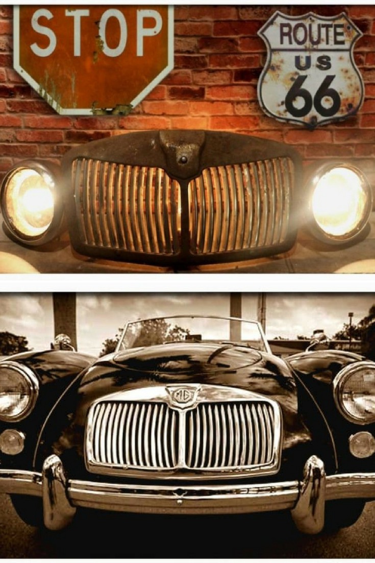 Rustic Vintage Automobile Car Grill Floor Lamp