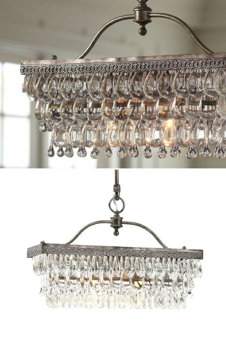 Clarissa Rectangular Glass Drop Chandelier