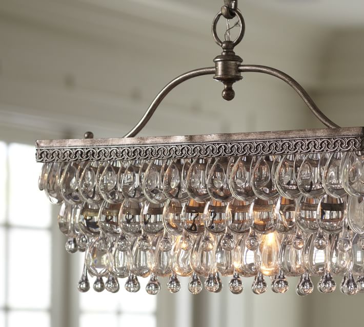 Clarissa Rectangular Glass Drop Chandelier