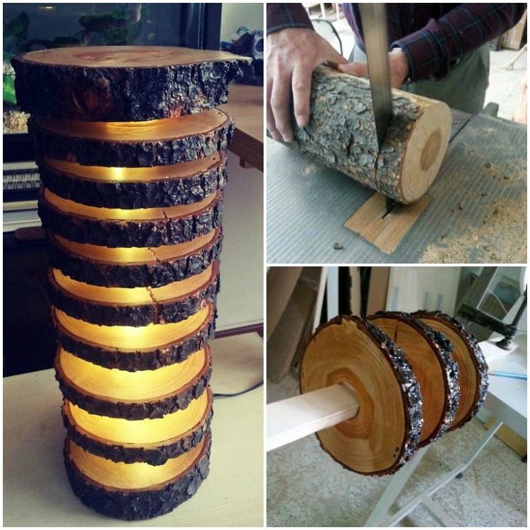 How to make a spectacular lamp with logs