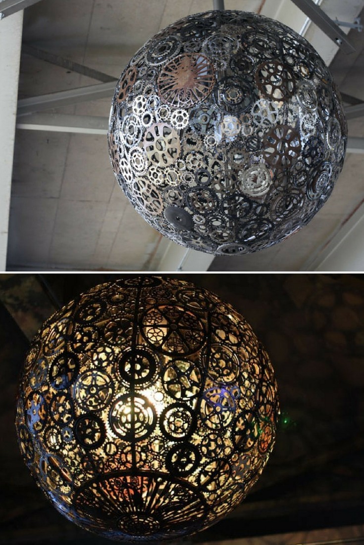 Incredible Recycled Bike Parts Chandelier 3 - bicycle - iD Lights Incredible Recycled Bike Parts Chandelier