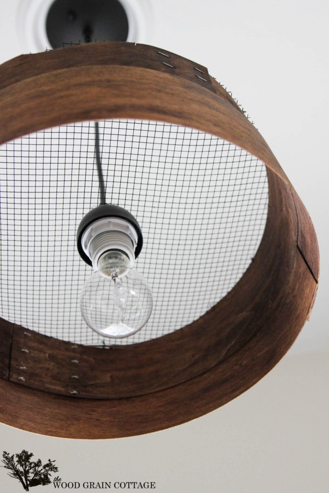 Knock Off Grain Sieve Light Fixture Tutorial