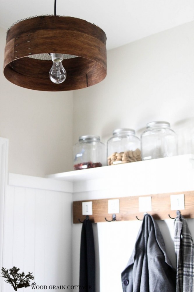 Knock Off Grain Sieve Light Fixture Tutorial