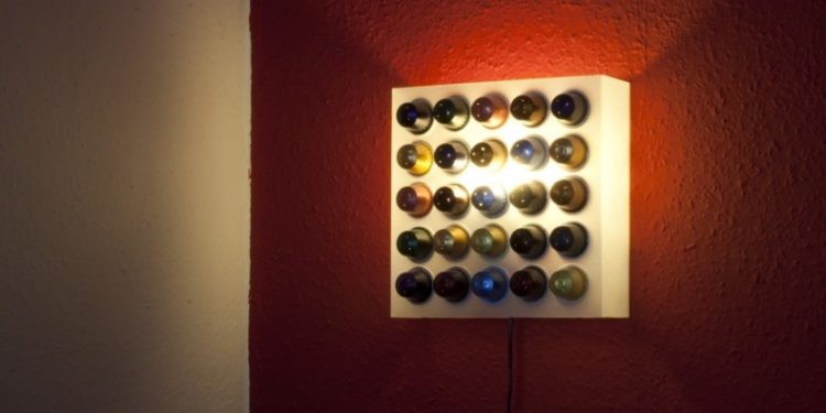 Look what you can make with old Nespresso caps: Lamp