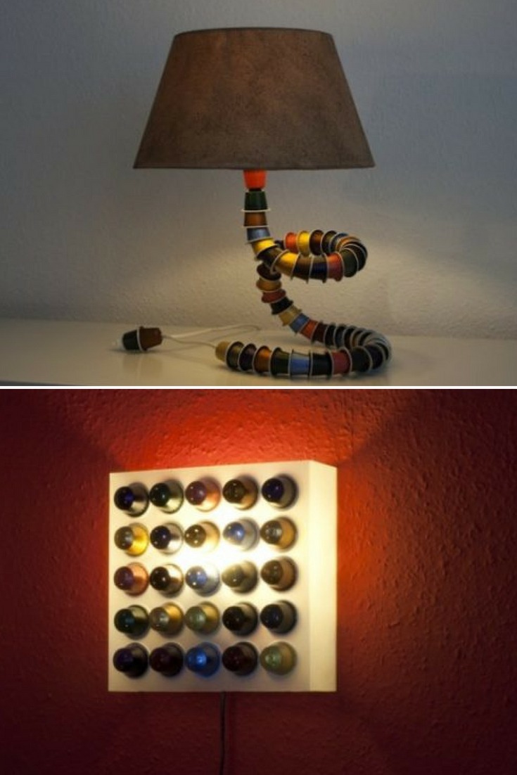 Look what you can make with old Nespresso caps: a Table Lamp