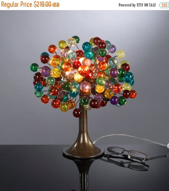 Multicolored Bubble Table Lamp with Metal Wires