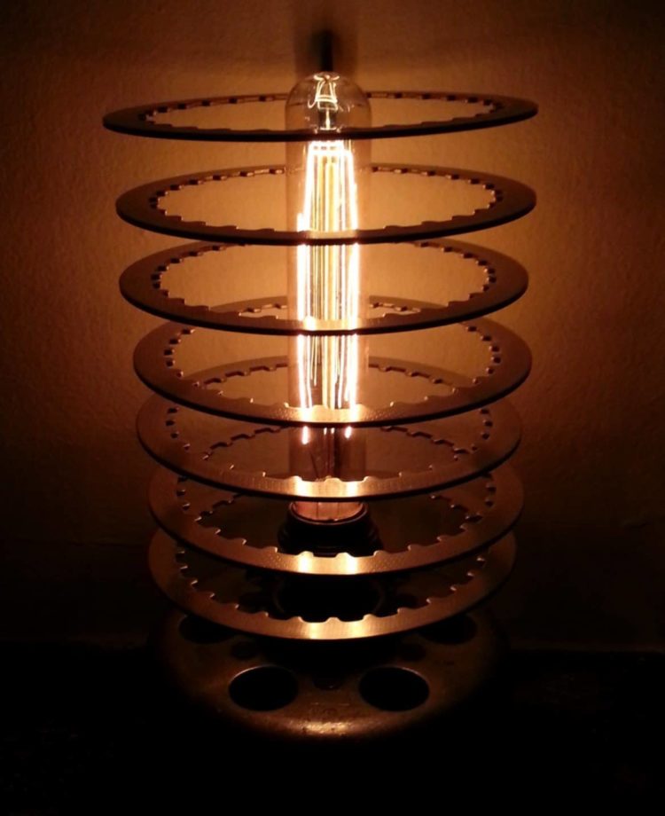 Vintage Filament Motorcycle Table Lamp