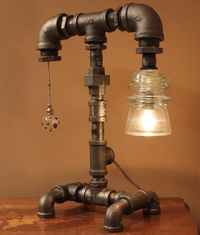 Pipe Lamp Diy With Recycled Parts, Industrial Pipe Lamp Diy