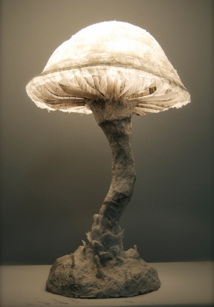Paper Mache Fungus Mushroom Lamp Id, Paper Mache Floor Lamp