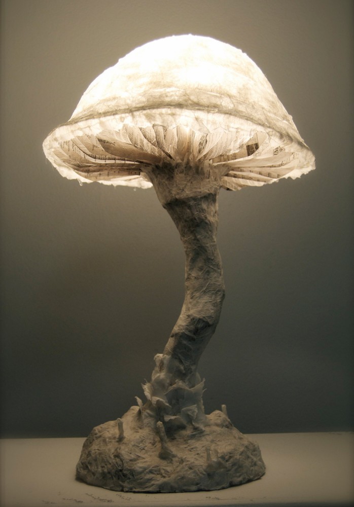 Paper Mache Fungus Mushroom Lamp