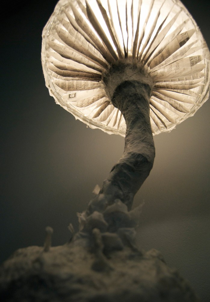 Paper Mache Fungus Mushroom Lamp