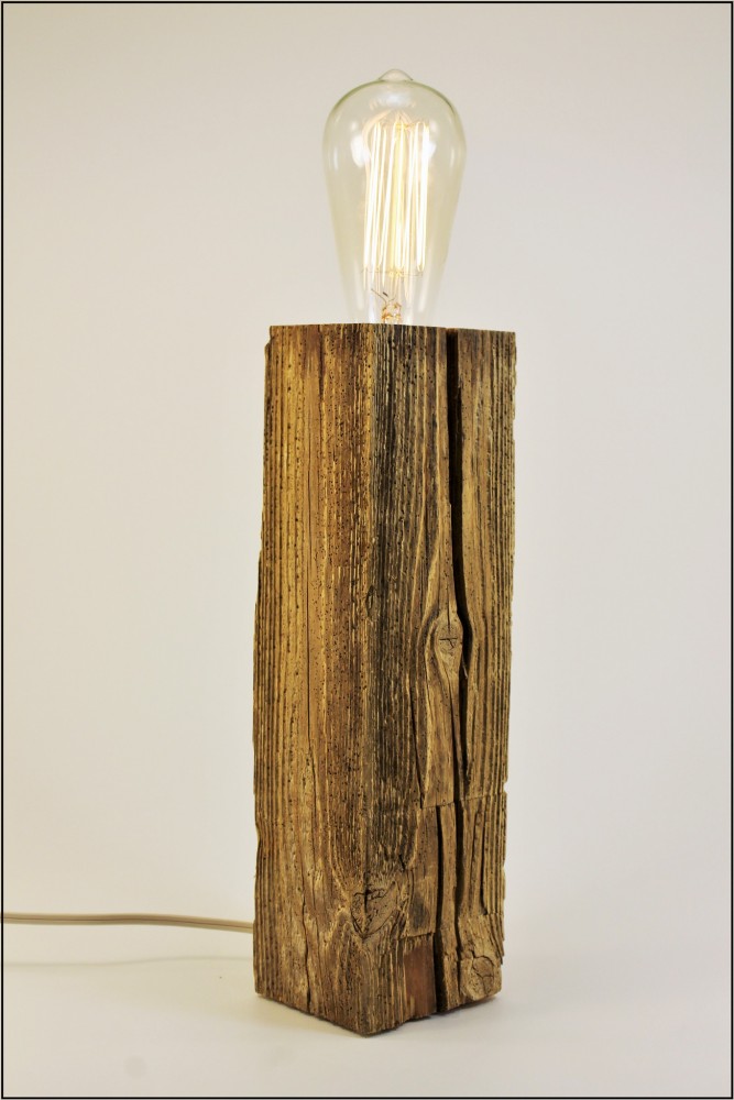 Shabby Chic Reclaimed Wood Lamp (Natural Driftwood)