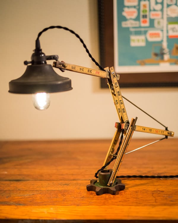 Woodworker, Carpenter check this lamp Unruly A desk lamp folding ruler