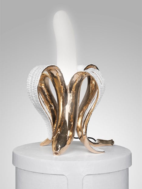 Golden Bronze Banana Table Lamp