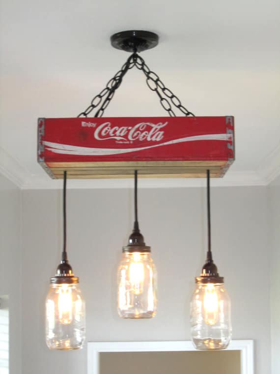 Recycled Coca-Cola Woodcase Chandelier 1 - Pendant Lighting - iD Lights