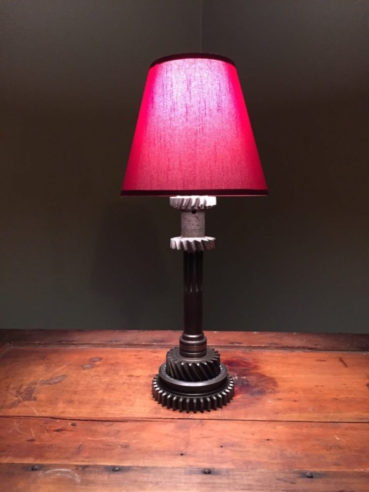Hot Rod Table Lamp made from various Engine Parts