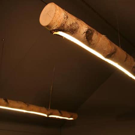 Raw Wood Beam Light Fixture from Sweden