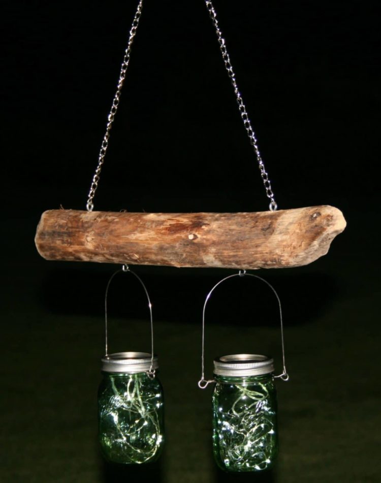 Rustic Driftwood Mason Jar Light