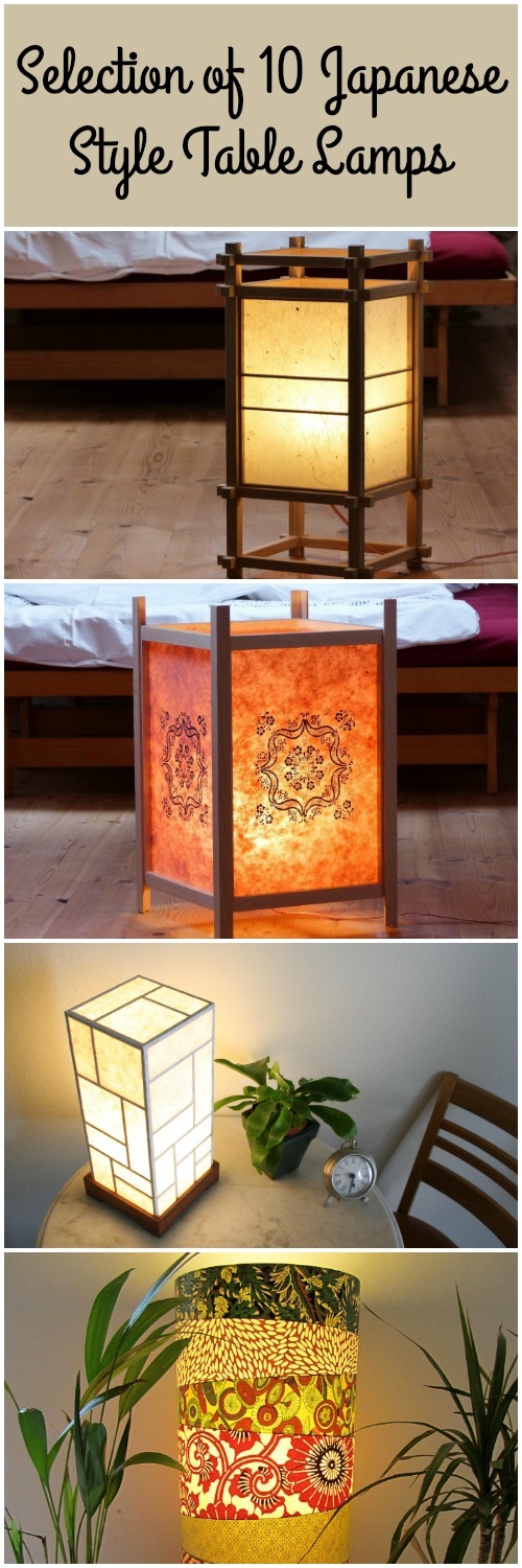 Selection of 10 Japanese Style Table Lamps