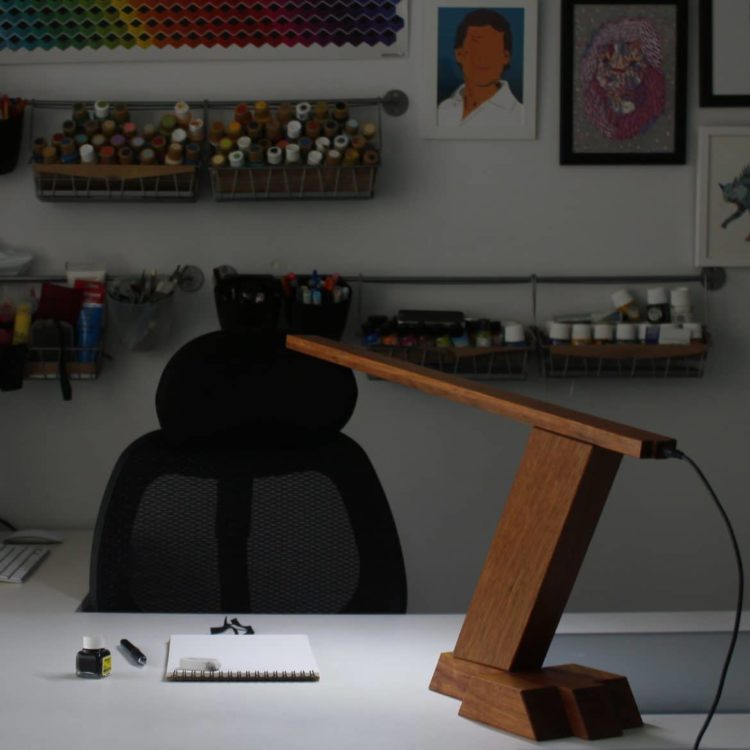 WOOleD desk lamp in studio