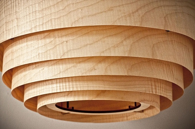 Wood Veneer Boll Lamp