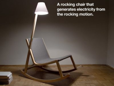 A Wood Rocking Chair That Produces Light