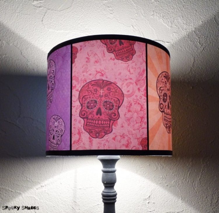 Rainbow Sugar Skulls Lamp Shade 