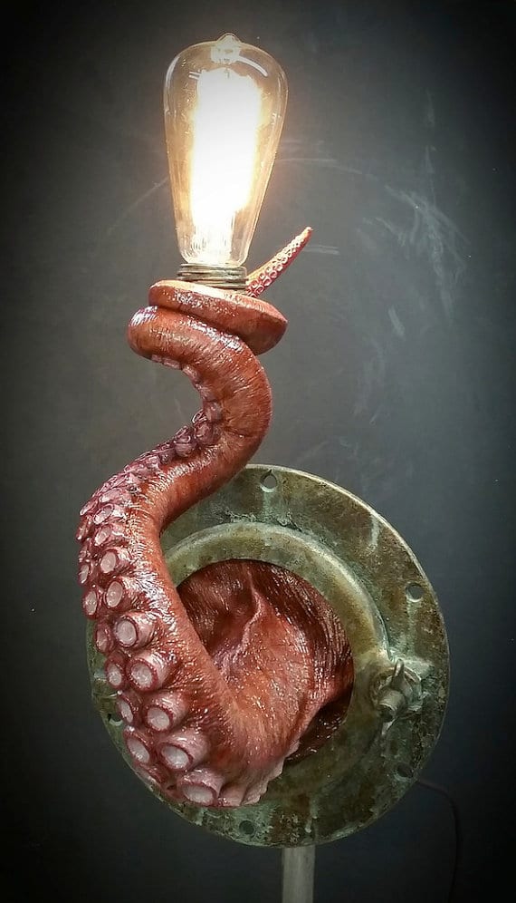 Realistic Nautical Tentacle Porthole Lamp