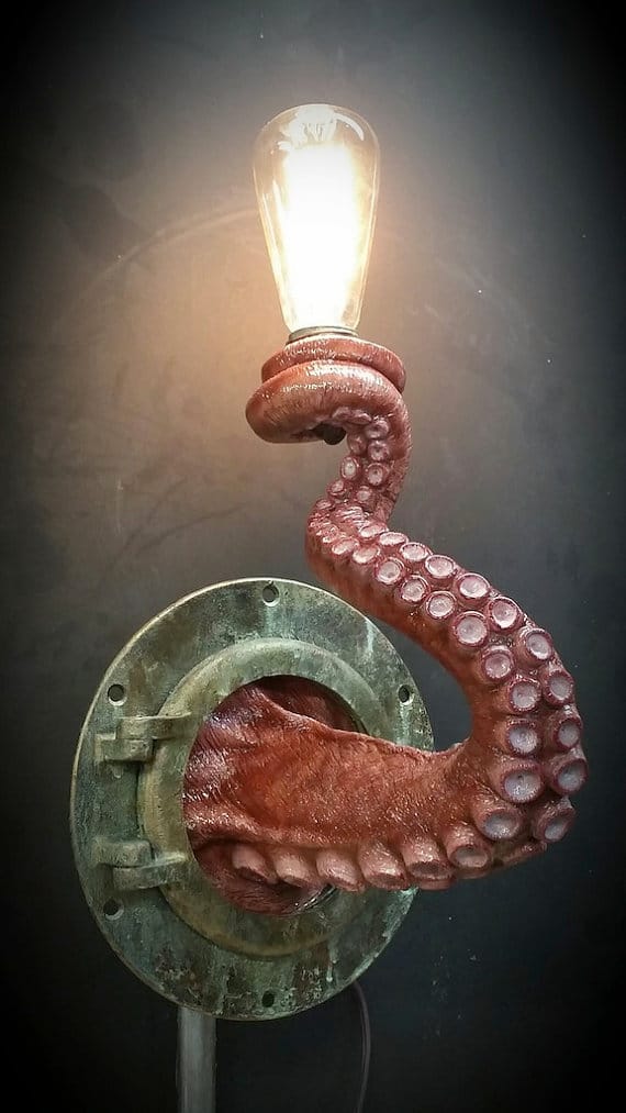 Realistic Nautical Tentacle Porthole Lamp