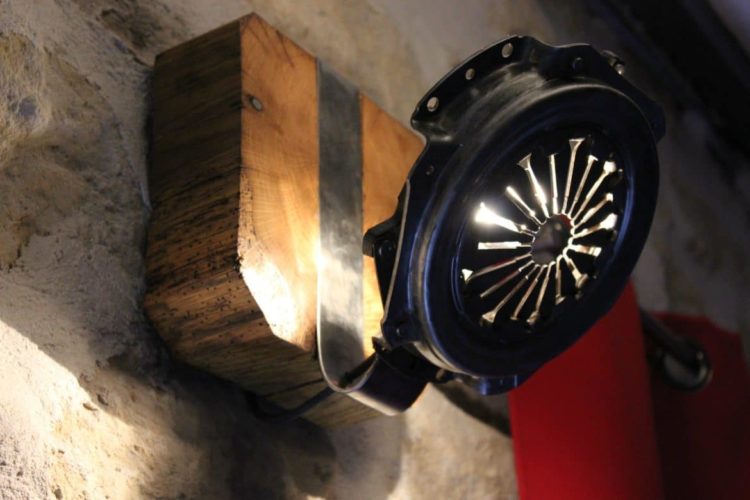 Wall Sconce Made From Clutch Parts