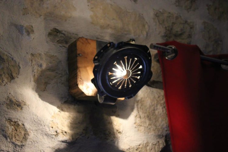 Wall Sconce Made From Clutch Parts