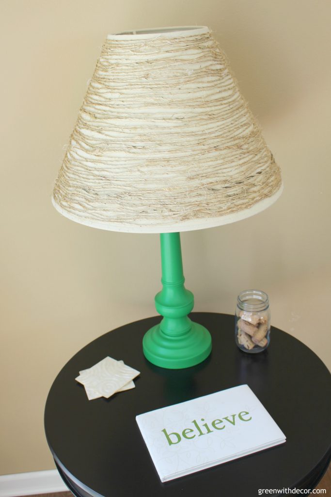 DIY Update an Old Table Lamp with Paint and Twine