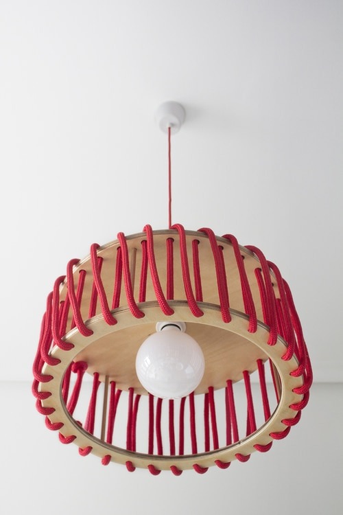 Wood and Elastic Macaron Pendant Lamp