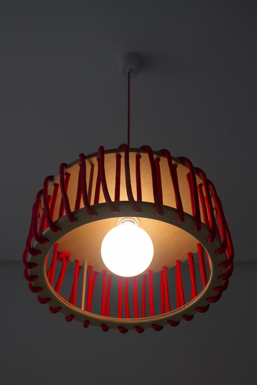 Wood and Elastic Macaron Pendant Lamp