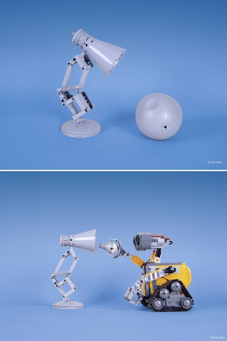Cute Pixar Desk Lamp made with LEGO