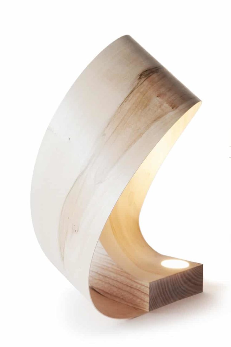 Wood Table Lamp Inspired by Natural Organic Shapes