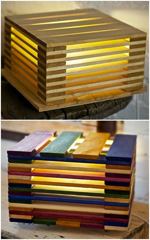 Cute Mini Pallet Bedside Lamps