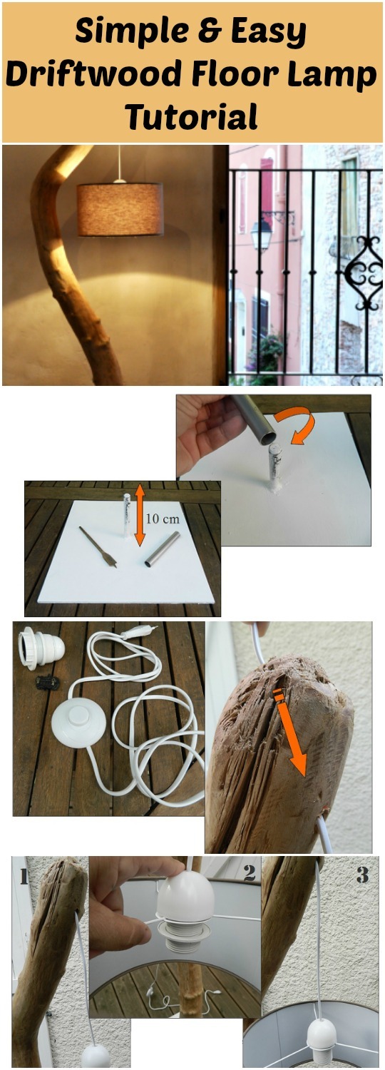 Simple & Easy Driftwood Floor Lamp Tutorial