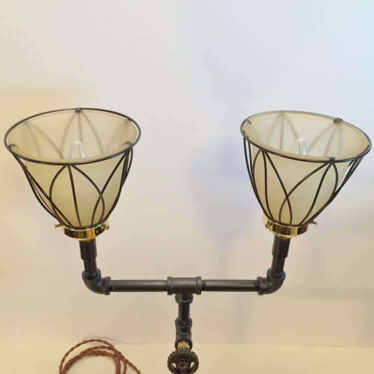 Black iron lamp top