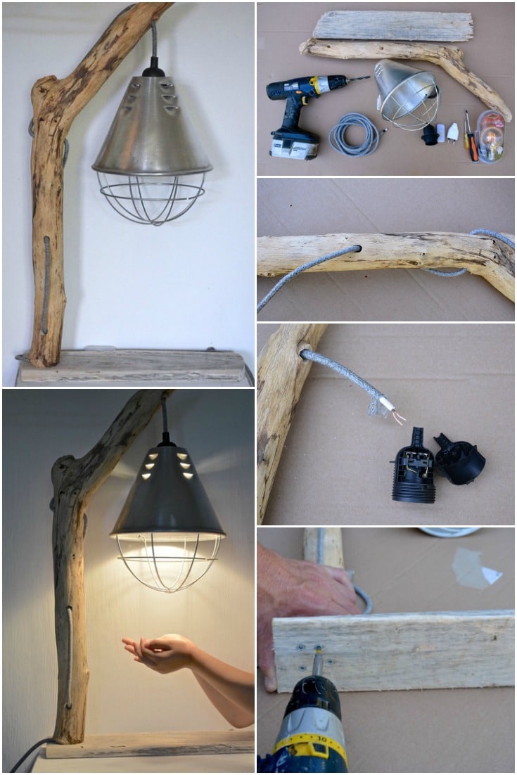 DIY How to Make a Driftwood Table Lamp