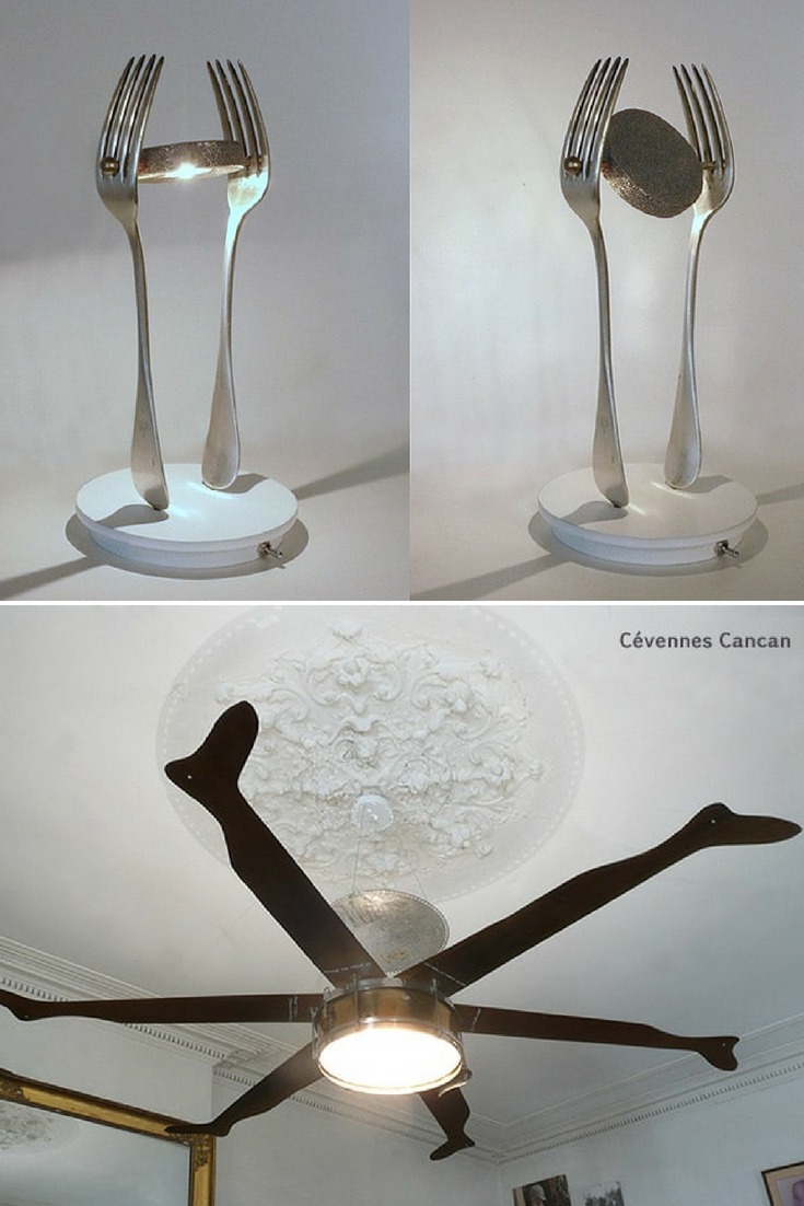 Recycled Art Lamps by LM Planquette