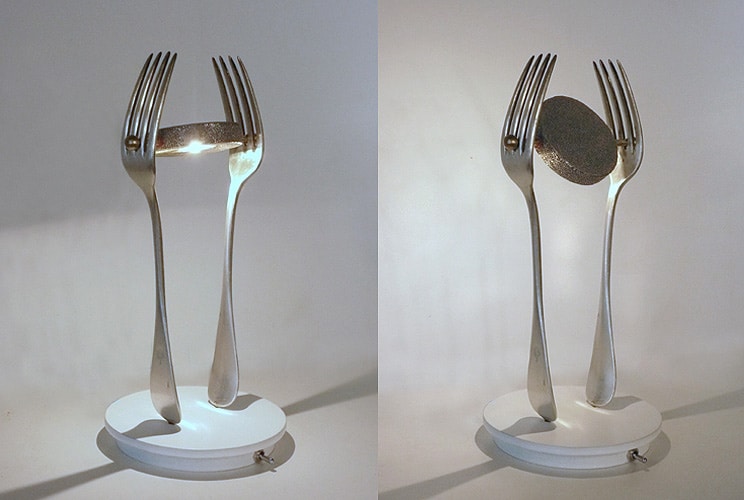 Recycled Art Lamps by LM Planquette