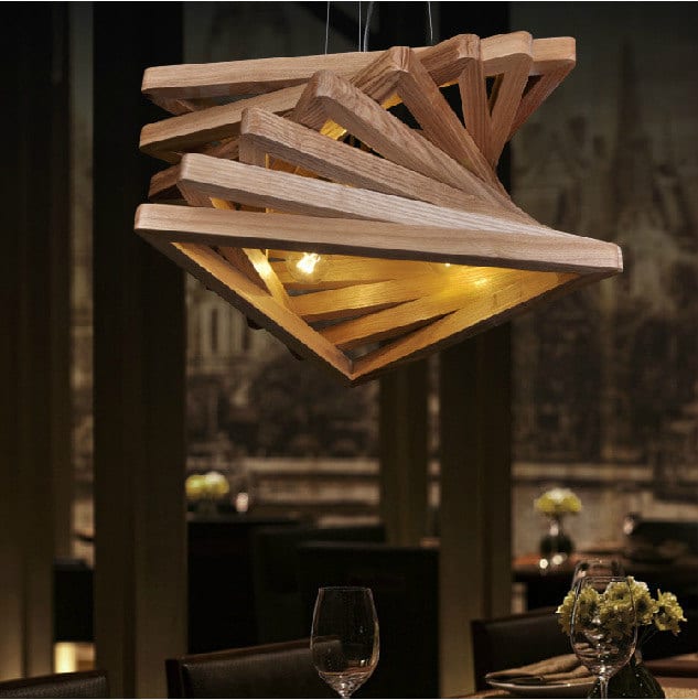 Triangle Tunnel Solid Wood Chandelier