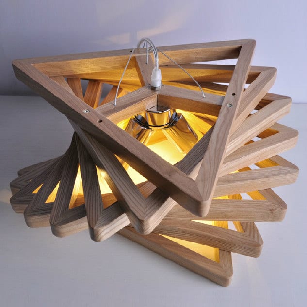 Triangle Tunnel Solid Wood Chandelier