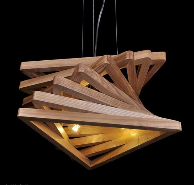 Triangle Tunnel Solid Wood Chandelier