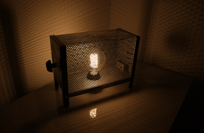 Vintage Metal Grid Edison Table Lamp