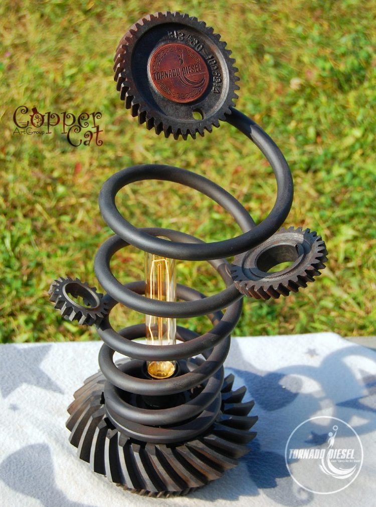 Tornado Spring and Gears Table Lamp